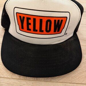 Vintage‎ Yellow Trucking Hat Mesh Snapback 80s Foam Freight Logo Rare
